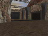 Screenshot of a rocky corridor with two entrances.